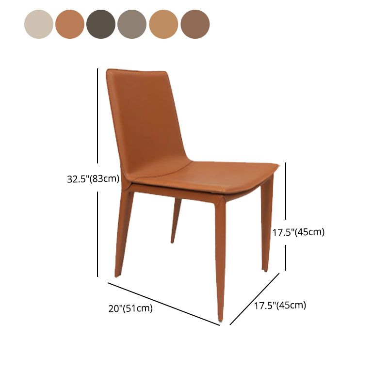 Contemporary Design Leather Dining Chair Armless Solid Back Chair for Home Clearhalo 'Dining Chairs' 'Dining Tables & Seating' 'dining_chair' 'furn' 'furn_dining_chair' 'Furniture' 'furniture_dining_chair' 'Kitchen & Dining Furniture' 1200x1200_6b185484-e6ef-4307-8822-a0faa71ea73b