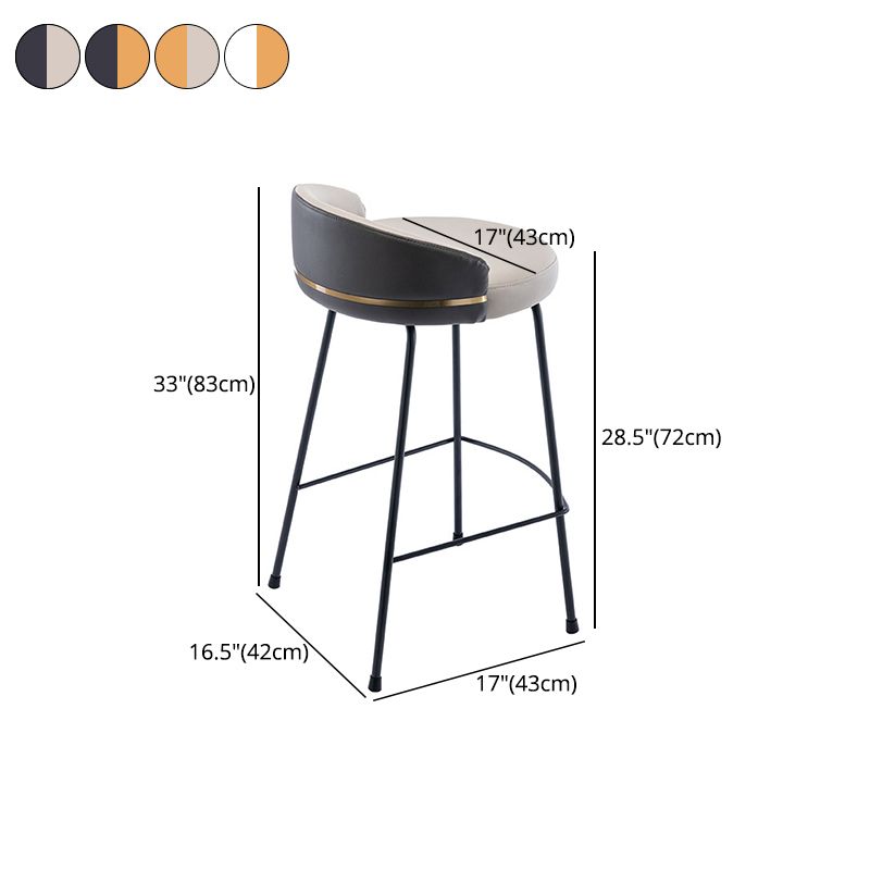 Contemporary Bar and Counter Stool Low Back Stool with 4 Legs in Black Clearhalo 'Bar Furniture' 'Bar Stools' 'bar_stools' 'furn' 'furn_bar_stools' 'Furniture' 'furniture_bar_stools' 'Kitchen & Dining Furniture' 1200x1200_6b199383-cb1e-45b7-befc-0d73560087ea
