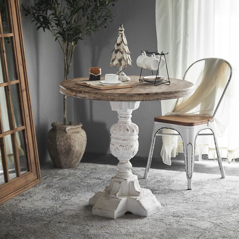 Pedestal Side Table Wood Round Side End Table- Distressed Surface Treatment Clearhalo 'Coffee & Accent Tables' 'End & Side Tables' 'end_side_table' 'Furniture' 'furniture_end_side_table' 'Living Room Furniture' 1200x1200_6b19f272-3334-4f73-9e97-5e5415ae663b