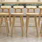 Zeitgenössischer Tresenhocker aus massivem Holz, Eimer, Wohnzimmer-Barhocker