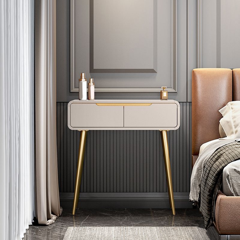 Vanité de maquillage glamour avec tiroir en gris / blanc / rose pour chambre à coucher