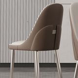 Sillas de comedor sin brazo de cuero sintética sillas laterales glamorosas con base de metal