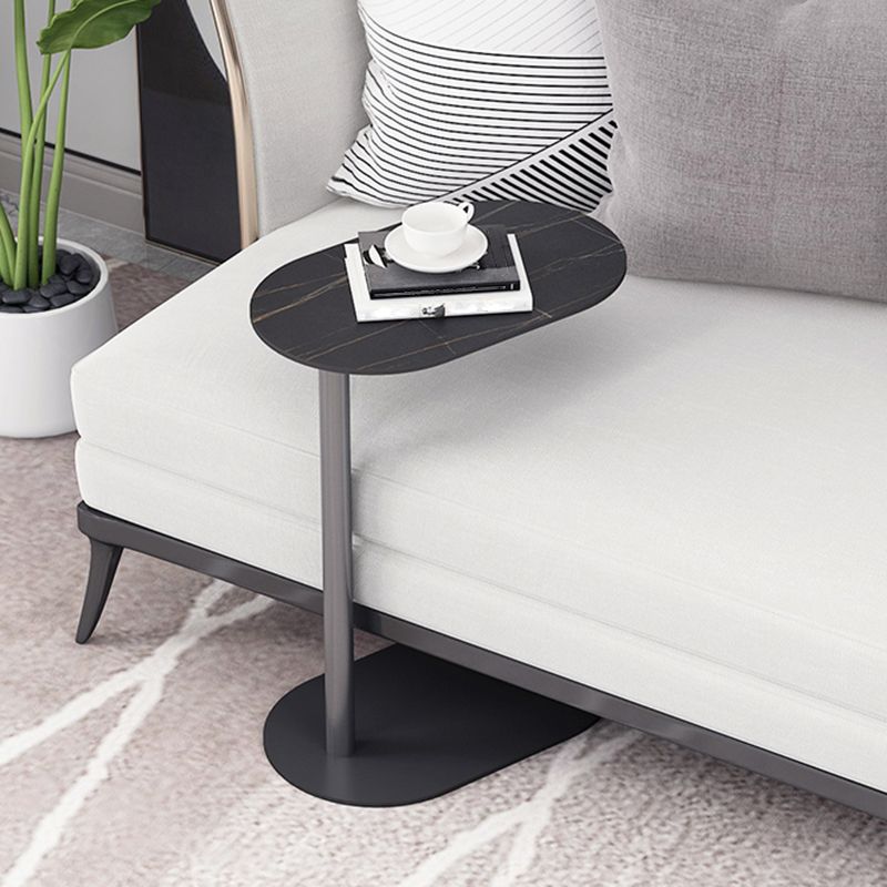 Mid-Century Modern Stone Top Side Table Elliptical Pedestal End Table Clearhalo 'Coffee & Accent Tables' 'End & Side Tables' 'end_side_table' 'Furniture' 'furniture_end_side_table' 'Living Room Furniture' 1200x1200_6b209f2c-47e6-4805-89d9-d5bbfa667bae