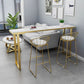 Glam Upholstered Dining Stool Metal Bar Stool with Gold Metal Base