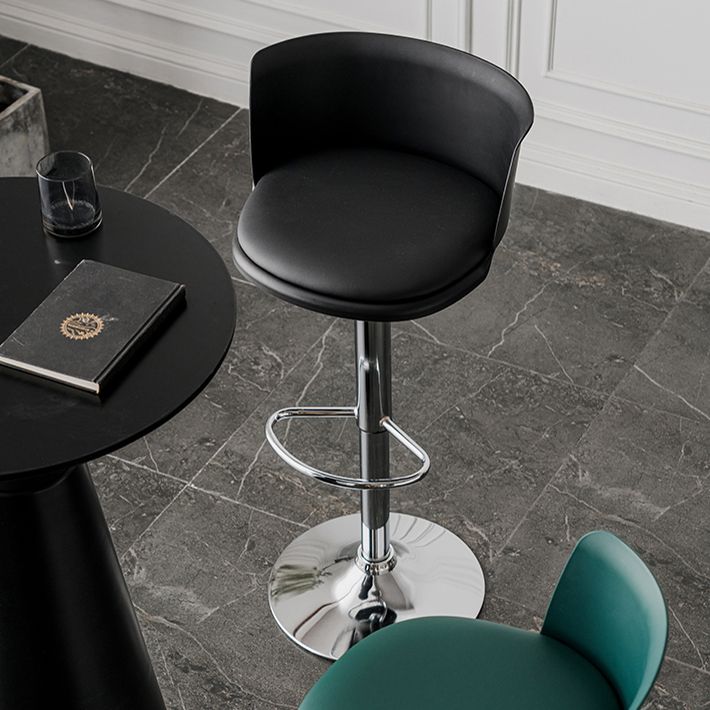 Industrial Backrest Armless Counter Stool Iron Cafe Bar Stool with Adjustable Cushion Clearhalo 'Bar Furniture' 'Bar Stools' 'bar_stools' 'furn' 'furn_bar_stools' 'Furniture' 'Kitchen & Dining Furniture' 1200x1200_6b22b70f-1510-47c0-800b-a0d21b0ac16e