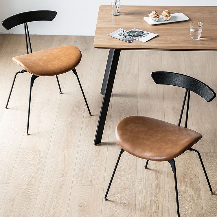 Industrial Upholstered Home Side Chair Matte Finish Open Back Dining Chairs Clearhalo ' kitchen&dining_furn' 'Dining Chairs' 'Dining Tables & Seating' 'dining_chair' 'furn' 'furn_dining_chair' 'Furniture' 'furniture_dining_chair' 'Kitchen & Dining Furniture' 'kitchen' 1200x1200_6b2393c9-df54-4661-a209-4c7eede71a39