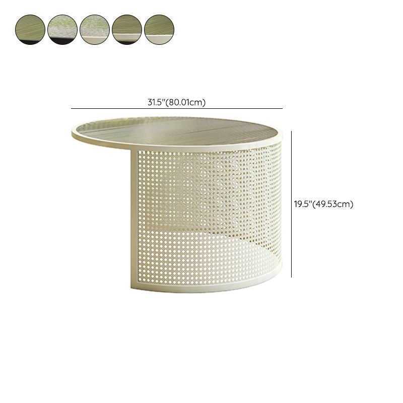 Round GlassCoffee Table Tropical No Distressing Coffee Table Set with Shelf Clearhalo 'Coffee & Accent Tables' 'Coffee Tables' 'coffee_tables' 'furn' 'furn_coffee_tables' 'Furniture' 'Living Room Furniture' 1200x1200_6b24a6f2-14b4-49c6-83c6-6ca6997b1590