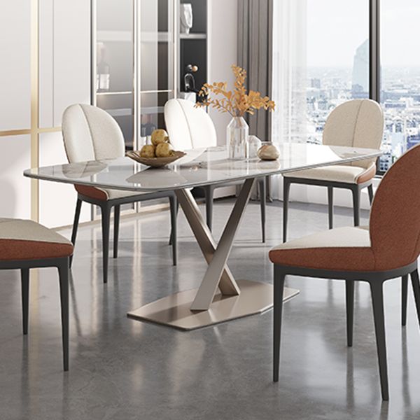 Glam Standard Sintered Stone Table Rectangle White Dining Table with Pedestal Base Clearhalo ' dining_table' 'Dining Tables & Seating' 'Dining Tables' 'furn' 'furn_dining_table' 'Furniture' 'furniture_dining_table' 'Kitchen & Dining Furniture' 'kitchen&dining_furn' 'kitchen' 'kitchen_dining_table' 1200x1200_6b265b00-e889-4b28-85fd-98409a541319