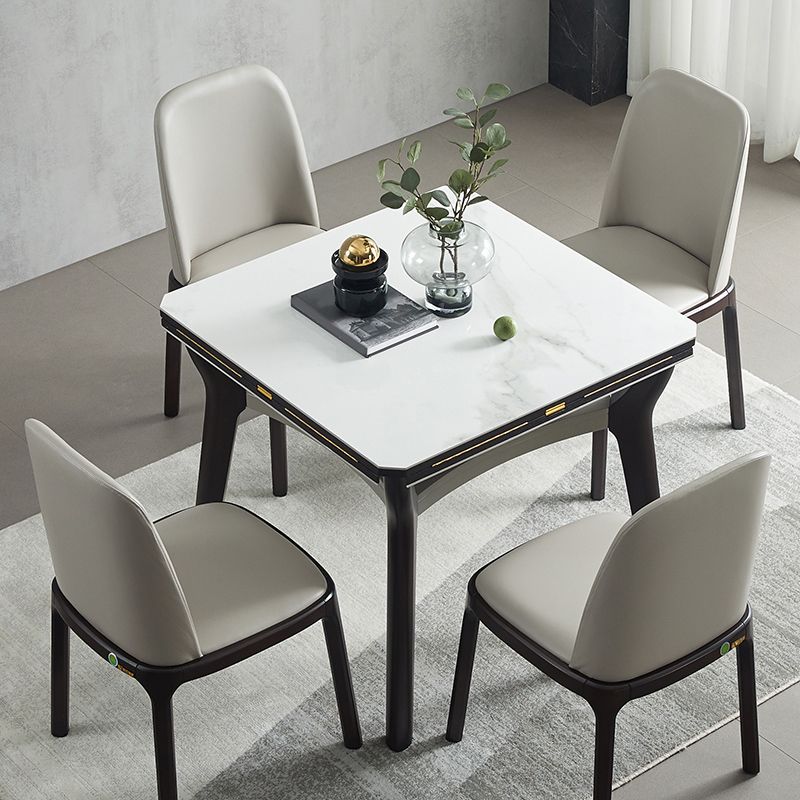 Modern Extendable Stone Drop Leaf Folding Square Dining Table for Dining Room Clearhalo 'Dining Tables & Seating' 'Dining Tables' 'dining_table' 'furn' 'furn_dining_table' 'Furniture' 'Kitchen & Dining Furniture' 1200x1200_6b26e3d0-3010-448a-927a-f90f8b8552d5