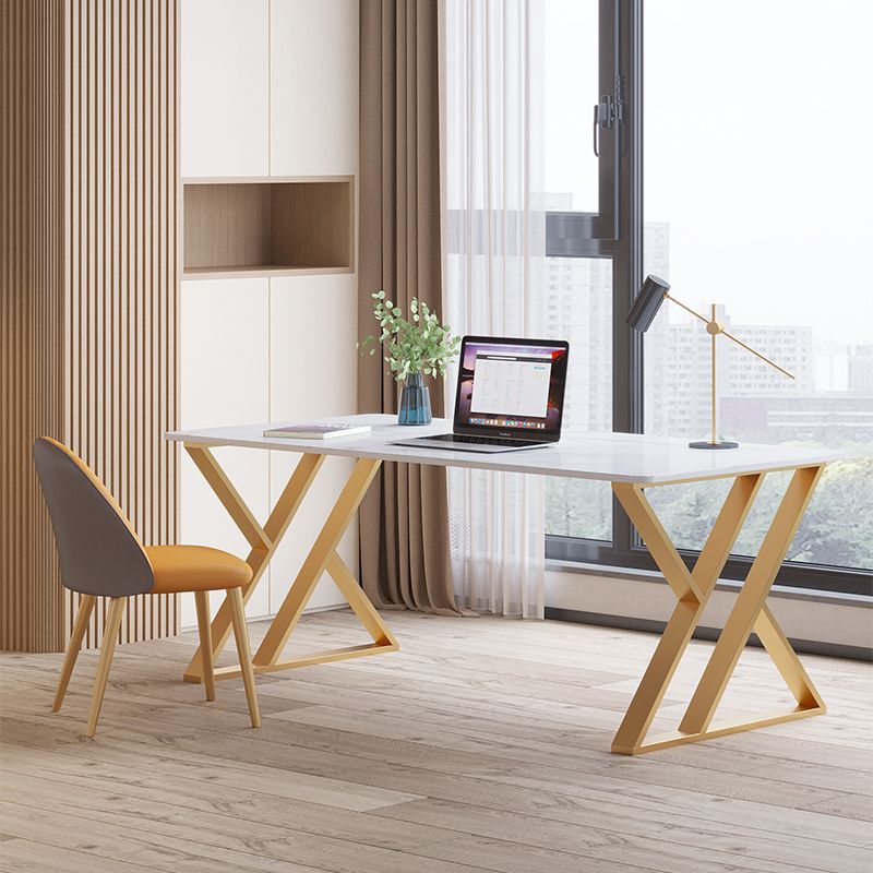 Scrivania glam da ufficio antico scrivania curva curva con gambe metalliche