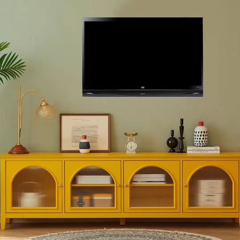 Industrial Metal TV Media Stand Polish Finish Media Console with Enclosed Storage Clearhalo 'furn' 'furn_tv_stands_entertainment_centers' 'Furniture' 'Living Room Furniture' 'TV Stands & Entertainment Centers' 'TV Stands & Media Storage Furniture' 'tv_stands_entertainment_centers' 1200x1200_6b29c548-e93a-45a8-9dd6-05e971a97c4d