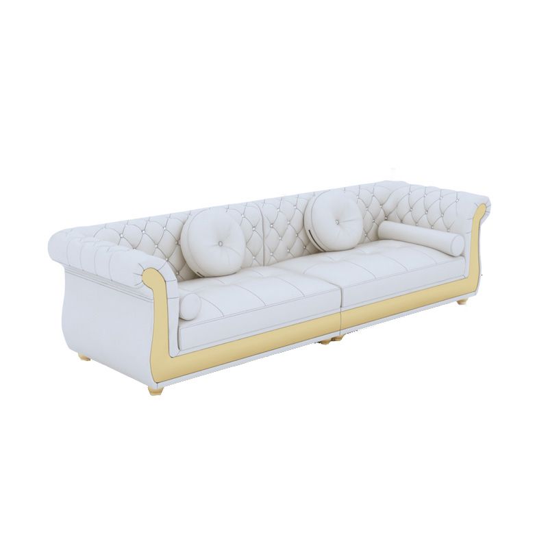 Mid Century Modern White Sofa Echt lederen woonkamer zitplaatsen