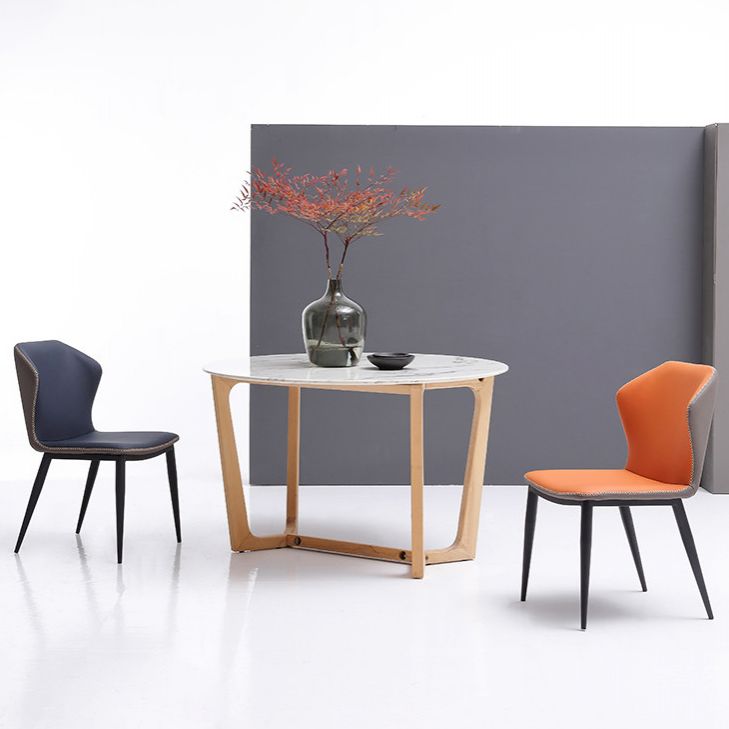 Modern Restaurant Faux Leather Side Chair Matte Finish Wingback Dining Chair Clearhalo ' kitchen&dining_furn' 'Dining Chairs' 'Dining Tables & Seating' 'dining_chair' 'furn' 'furn_dining_chair' 'Furniture' 'furniture_dining_chair' 'Kitchen & Dining Furniture' 'kitchen' 1200x1200_6b2a278f-8ef9-440b-a646-3b8eaea2f4f9