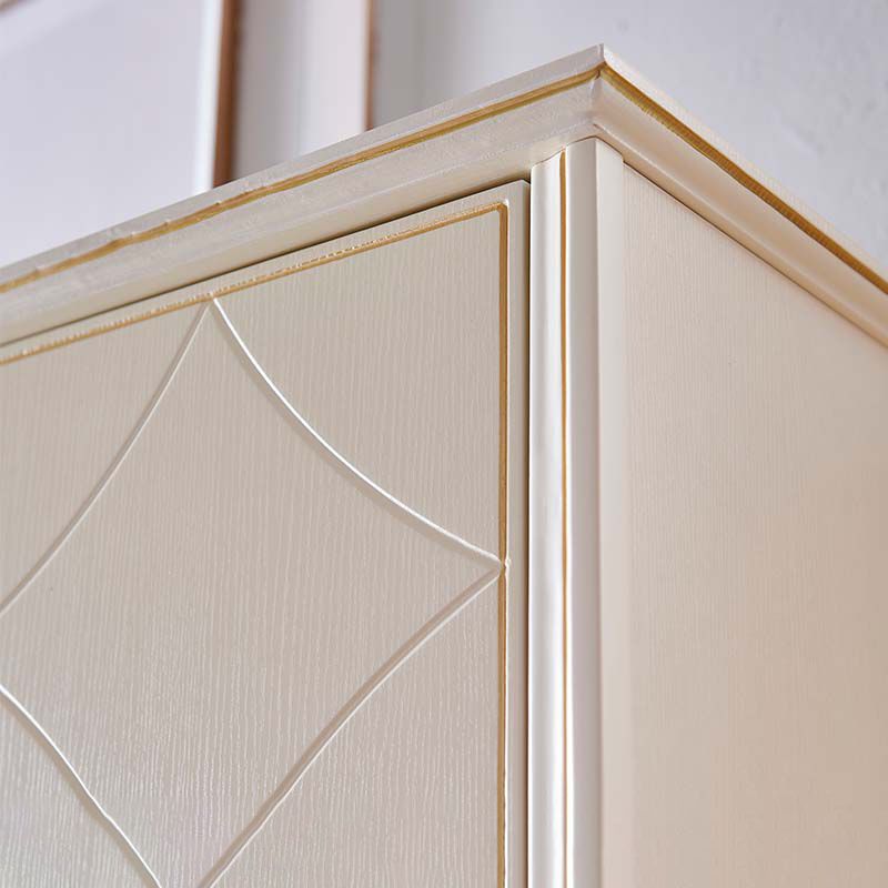 Gabinete de vestuario de madera de goma armario moderno de armario blanco con piernas