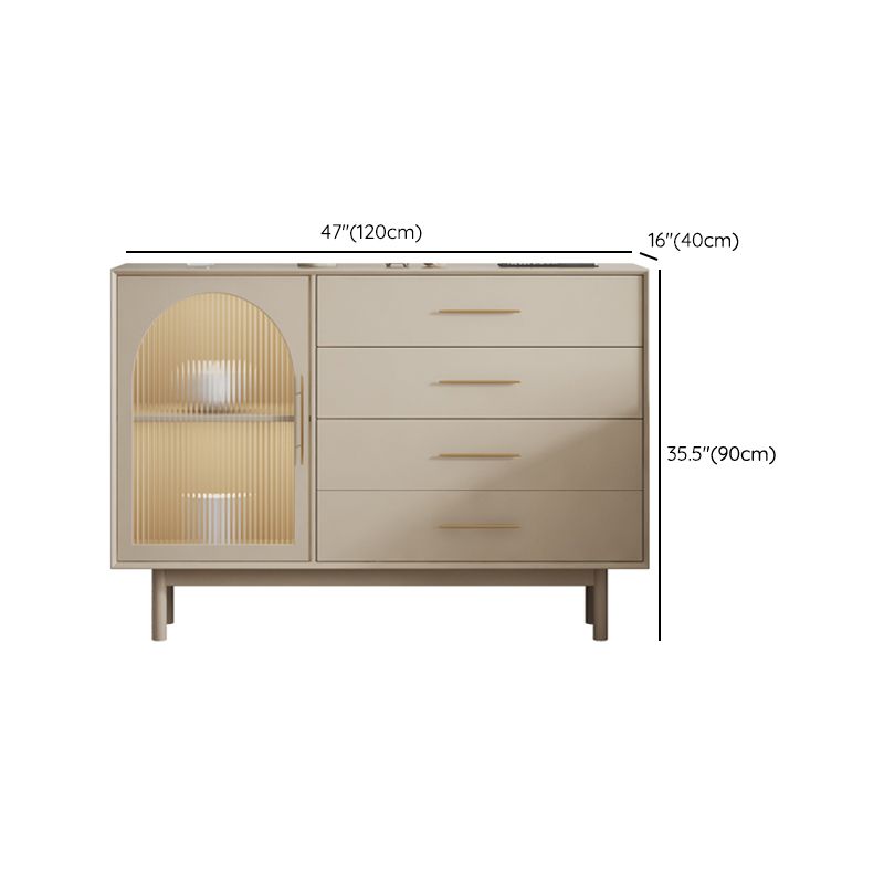Vaste houten basis witte dressoir kast woonkamer credenza
