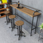 Industriële metalen pub/bartafel met houten tafelblad