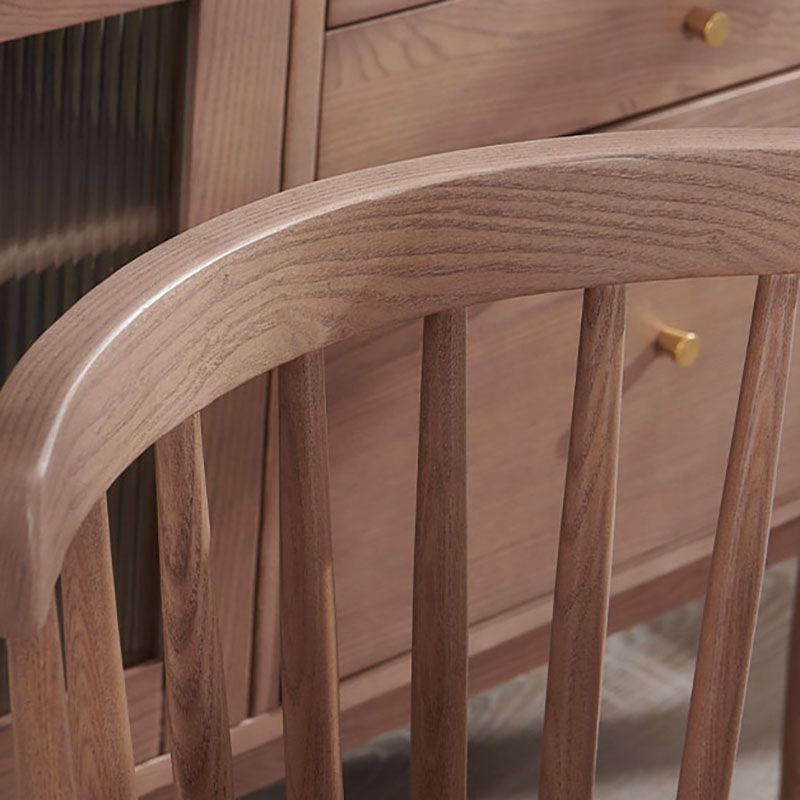 Scandinavische armloze zijstoel houten dineerstoel voor thuis