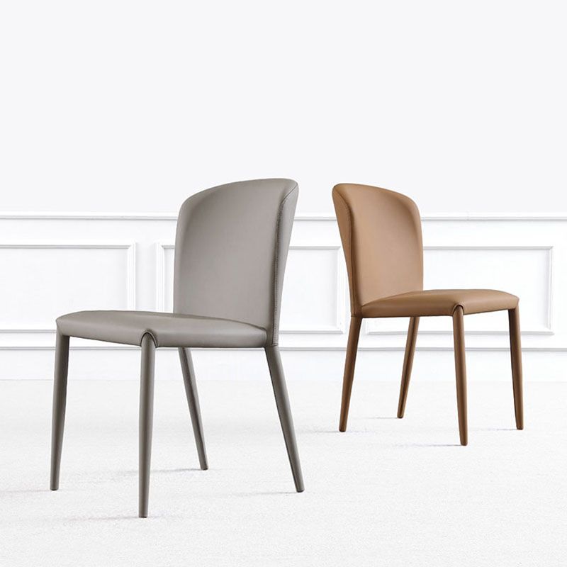 Modern PU Leather Dining Chairs Armless Metal Dining Chairs for Home Use Clearhalo ' kitchen&dining_furn' 'Dining Chairs' 'Dining Tables & Seating' 'dining_chair' 'furn' 'furn_dining_chair' 'Furniture' 'furniture_dining_chair' 'Kitchen & Dining Furniture' 'kitchen' 1200x1200_6b2ee0d0-bd9e-49e4-a392-ef3021807a95