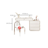 Modern Wooden Vanity Makeup Dressing Table Stool Set in White