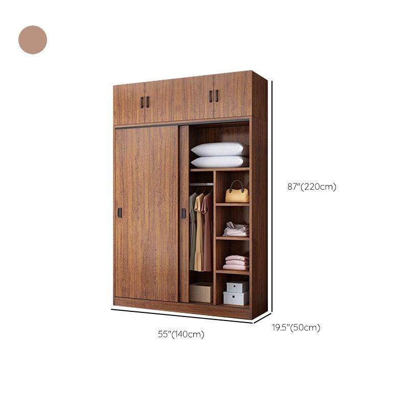 Engineered Wood Wardrobe Armoire Modern Storage Cabinet with Shelves Clearhalo 'Armoires & Wardrobes' 'armoires_wardrobes' 'Bedroom Furniture' 'furn' 'furn_armoires_wardrobes' 'Furniture' 1200x1200_6b2f8114-75b1-4ee7-ade4-27fade6d9ca8
