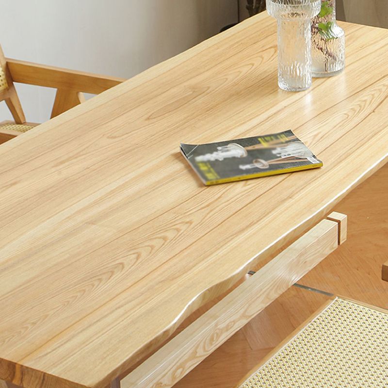 Table à manger spécialisée marron moderne en bois massif pour cuisine