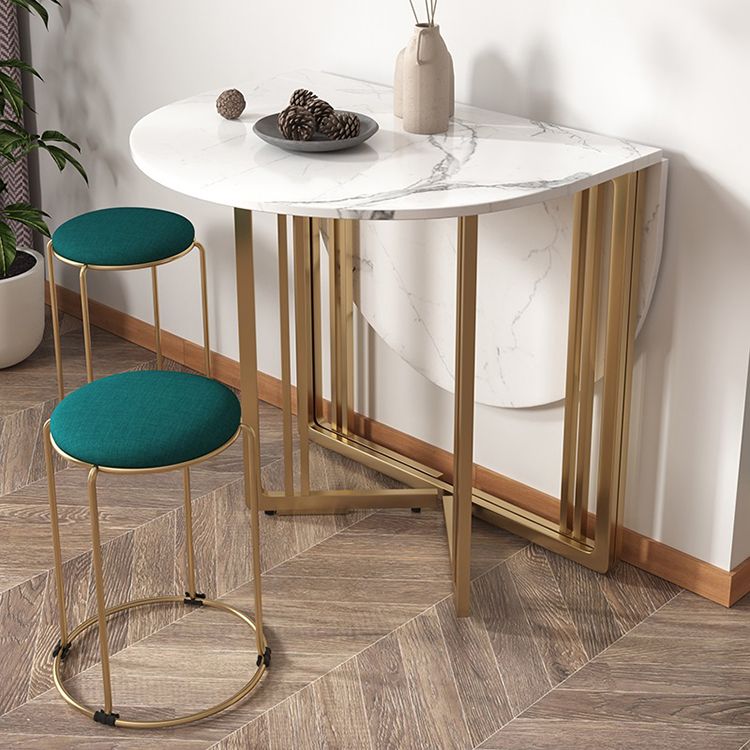 Foldable Artificial Wooden Top Table Extendable Round Kitchen Table with Trestle Base Clearhalo ' dining_table' 'Dining Tables & Seating' 'Dining Tables' 'furn' 'furn_dining_table' 'Furniture' 'furniture_dining_table' 'Kitchen & Dining Furniture' 'kitchen&dining_furn' 'kitchen' 'kitchen_dining_table' 1200x1200_6b30e695-f2ef-4b02-b703-af4e480e0e42