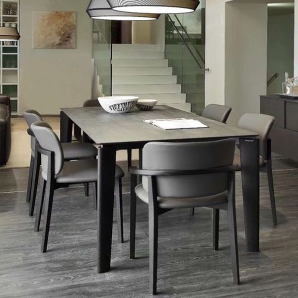 Tavolo da pranzo moderno della metà del secolo Tavolo da pranzo in pietra rettangolo con 4 gambe