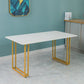 Glam Style Sintered Stone White Dining Room Set with Rectangle Table Formal Dining Table Furniture Clearhalo 'Dining Room Sets' 'Dining Tables & Seating' 'dining_room_set' 'furn' 'furn_dining_room_set' 'Furniture' 'furniture_dining_room_set' 'Kitchen & Dining Furniture' 'kitchen&dining_furn' 'kitchen' 1200x1200_6b32de8f-9934-43a2-8ad4-53a16c6ac83a