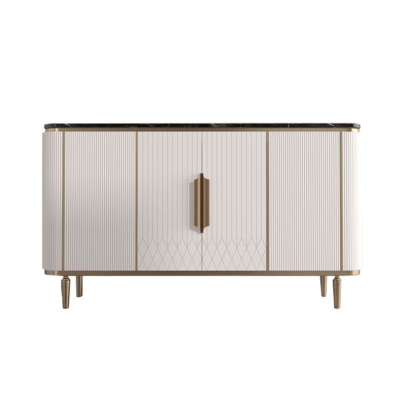 Gambe metalliche Sideboard bianca Tabella 35,4 "supporto a buffet alto con archiviazione
