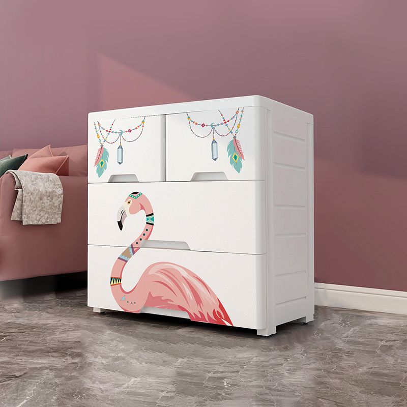 Contemporary Non-Hanging Armoire Plastic Bedroom Wardrobe Closet