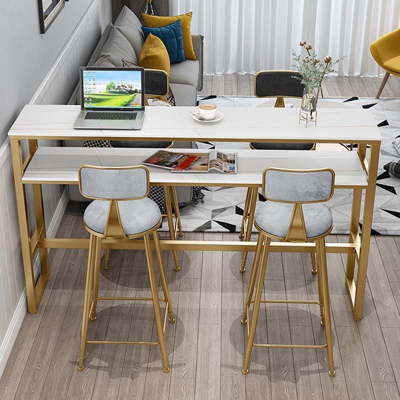 Indoor Stone Counter Wine Table Rectangle Footrest Bar Height Pub Table Clearhalo 'Bar Furniture' 'Bar Tables' 'bar_tables' 'furn' 'furn_bar_tables' 'Furniture' 'Kitchen & Dining Furniture' 1200x1200_6b36a9f7-f2cc-4bbd-9283-3e939f0f3bcc