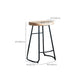 Industrial Counter Bar Stool Natural Solid Wood and Metal Saddle Seat Counter Chair