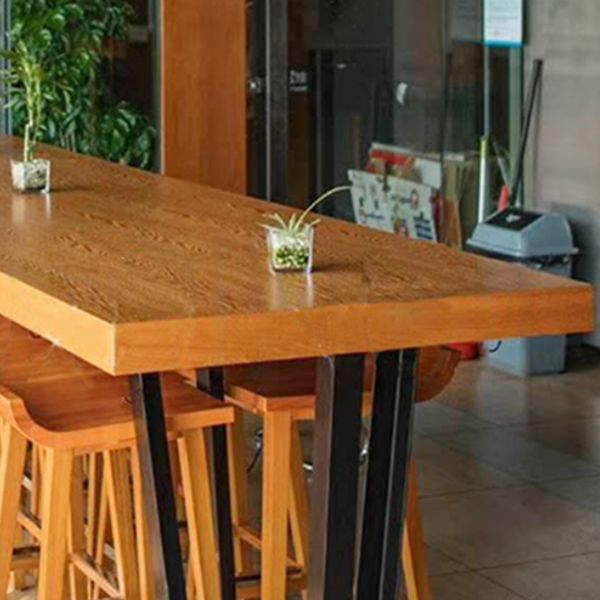 Tavolo da bar in stile contemporaneo in legno in legno a slitta tavolo da pranzo