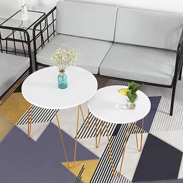 Contemporary 3 Legs Metal End Table Round Side End Table for Living Room
