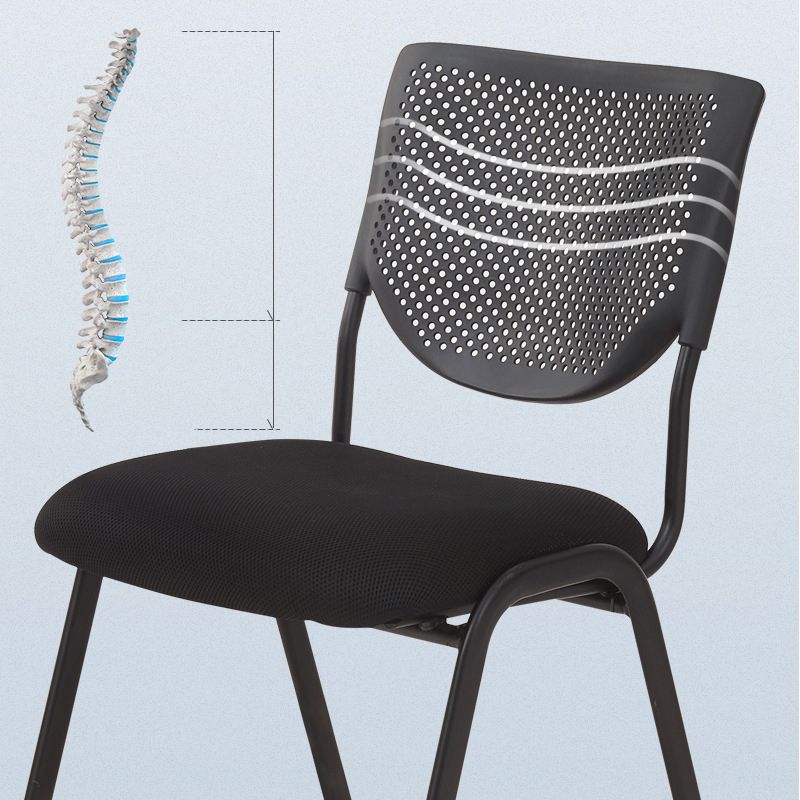 Armless Mid Back Vinyl Office Chair Modern Black Back Conference Chair Clearhalo 'furn' 'furn_office_chair' 'Furniture' 'Office Chairs' 'Office Furniture' 'office_chair' 1200x1200_6b39d410-f1c9-4e6e-9981-3bd31a332157