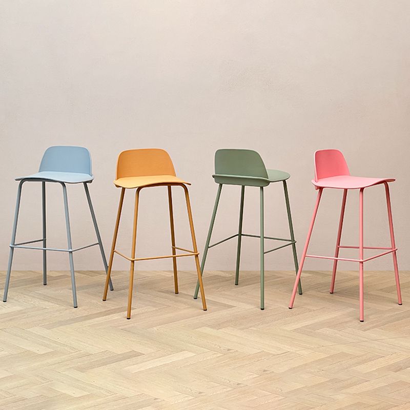 Scandinavia Style Bar-stool Iron Legs with Footrest PP Rectangle Seat for Kitchen Bar Clearhalo 'Bar Furniture' 'Bar Stools' 'bar_stools' 'furn' 'furn_bar_stools' 'furniture_bar_stools' 'Kitchen & Dining Furniture' 'kitchen&dining_furn' 'kitchen' 'kitchen_furn' Furniture' 1200x1200_6b3a6a54-7d14-4a5e-a573-c295cb1e5ed8