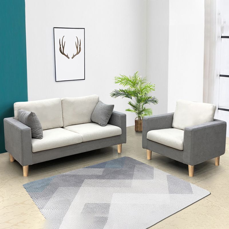 Linen Modern Standard Sofa 25.5"W Square Arm Sofa with Bolster Pillows for Living Room Clearhalo 'furn' 'furn_sofas' 'Furniture' 'furniture_sofas' 'Living Room Furniture' 'Sofa' 'sofas' 1200x1200_6b3aa321-6c67-4ace-9bb3-824c1a6a1fbc