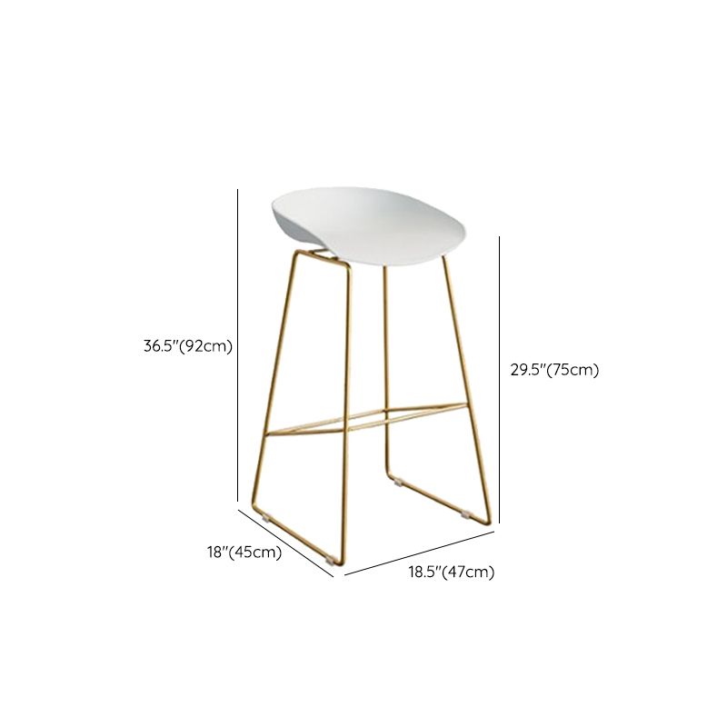 Metal Barstools Glam Armless Bar Stools with Gold Metal Legs