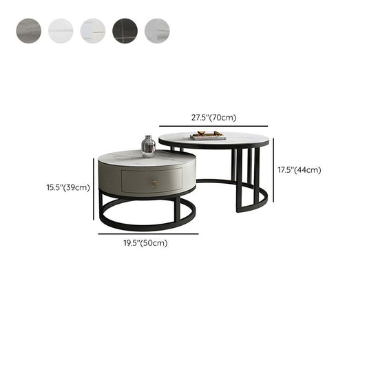 Rectangle Coffee Table Slate 2 Nesting Coffee Table Set for Living Room Clearhalo 'Coffee & Accent Tables' 'Coffee Tables' 'coffee_tables' 'furn' 'furn_coffee_tables' 'Furniture' 'Living Room Furniture' 1200x1200_6b3b5cb5-7076-4278-bc75-ff1bc7ad1840