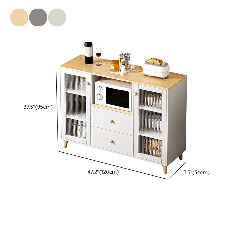Modern Style Dining Server 2-drawer Sideboard Table with Open Storage Clearhalo 'buffet_sideboard' 'Buffets & Sideboards' 'furn' 'furn_buffet_sideboard' 'Furniture' 'Kitchen & Dining Furniture' 1200x1200_6b3c2b34-0341-4e78-82f8-70f81d0c50f1
