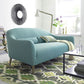 Contemporary Cotton Arm Sofa Sloped Arm Curved Loveseat for Living Room