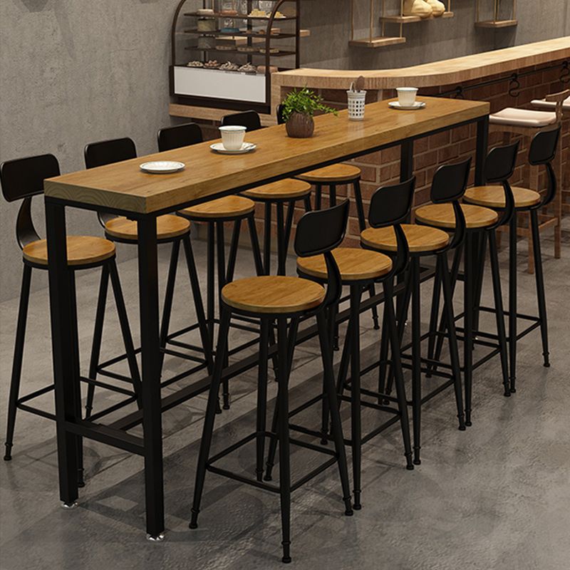 Industrial Style Bar Table Set 1/2/6/11 Pieces Rectangle Bar Table with High Stools Clearhalo 'Bar Furniture' 'furn' 'furn_home_bar_bar_sets' 'Furniture' 'Home Bars & Bar Sets' 'home_bar_bar_sets' 'Kitchen & Dining Furniture' 1200x1200_6b3d309e-88e7-4f05-8929-2b8ad4cb49a1