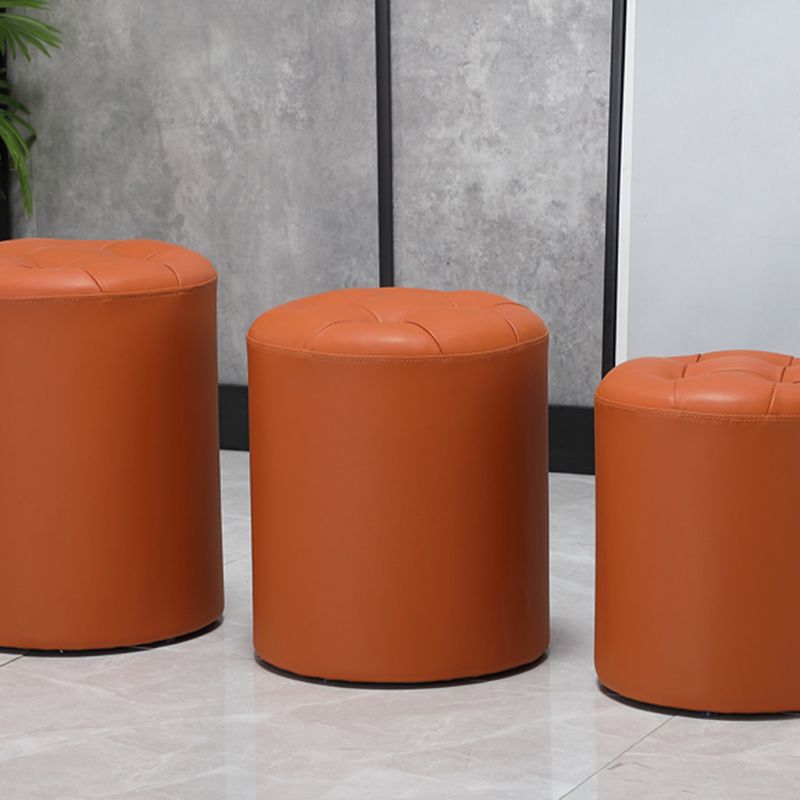 Round Genuine Leather Ottoman Standard Tufted Plain Water Resistant Modern Ottoman Clearhalo 'furn' 'furn_ottomans_poufs' 'Furniture' 'Living Room Furniture' 'Ottomans & Poufs' 'ottomans_poufs' 1200x1200_6b3e5bad-0851-477e-979d-be4e239826c8