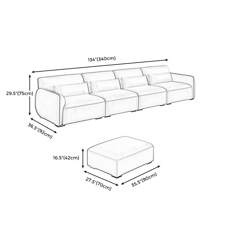 Scandinavian Tan Faux Leather Straight Arm Sofa/Sectionals with Stain-Resistant Clearhalo 'furn' 'furn_sectionals' 'Furniture' 'furniture_sectionals' 'Living Room Furniture' 'Sectionals' 1200x1200_6b4073fa-4433-4c32-a8cf-5df8400fe9f2