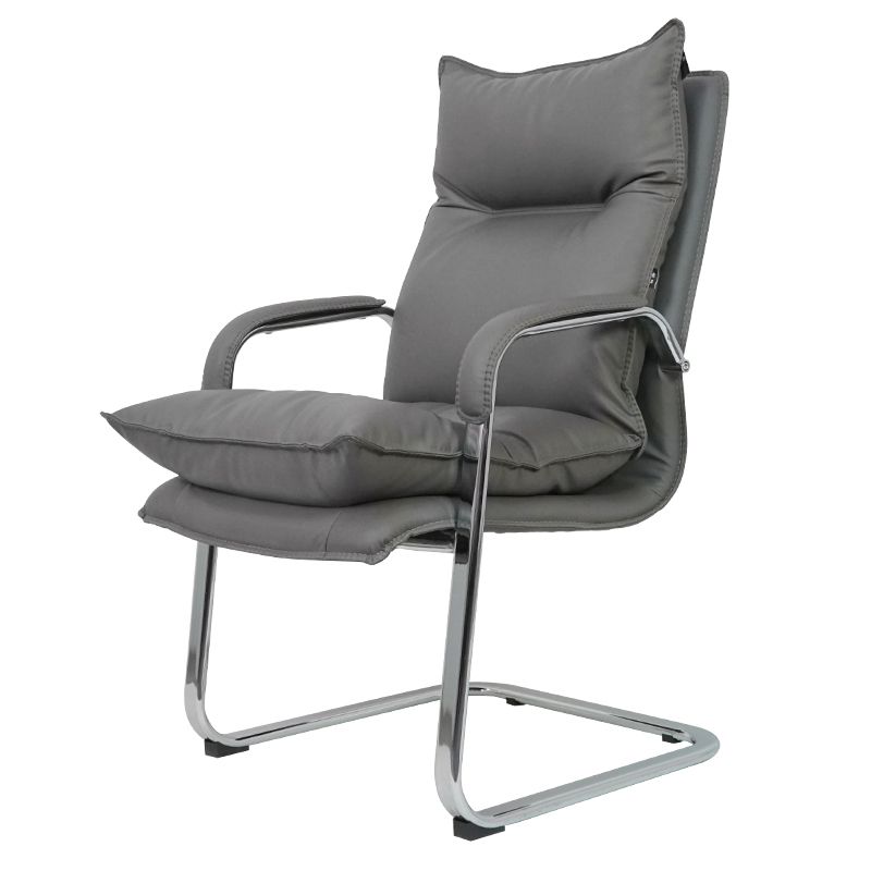 Sedia da manager con schienale alto grigio Sedia direzionale moderna con braccioli imbottiti