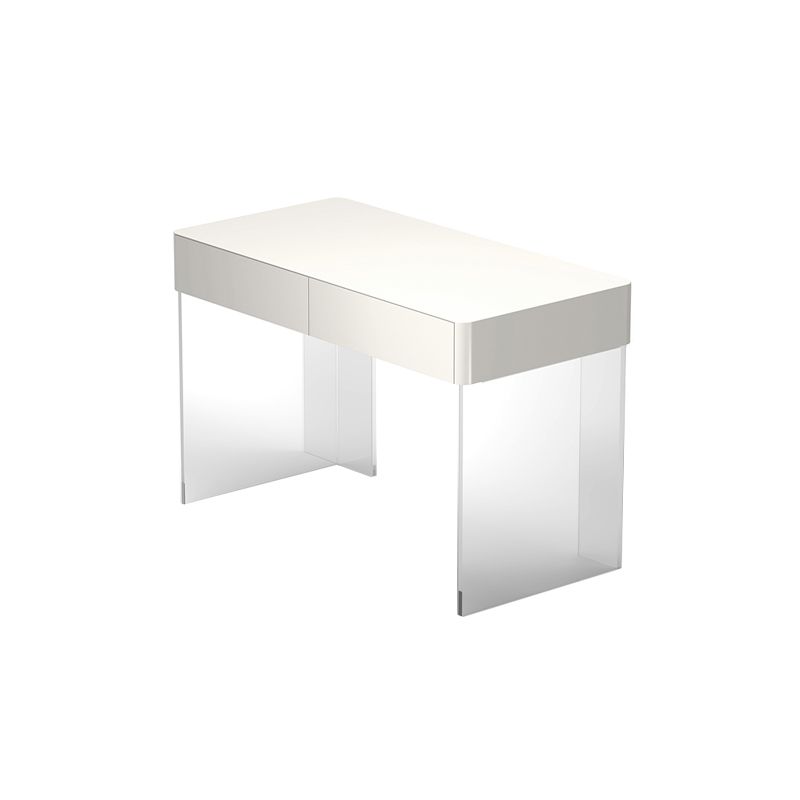 Contemporary Engineered Wood Writing Desk Acrylic Desk with 2 Drawers Clearhalo 'furn' 'furn_office_desk' 'Furniture' 'Office Desks' 'Office Furniture' 'office_desk' 1200x1200_6b413c0c-0324-437c-9484-4cd8f1b4cee4