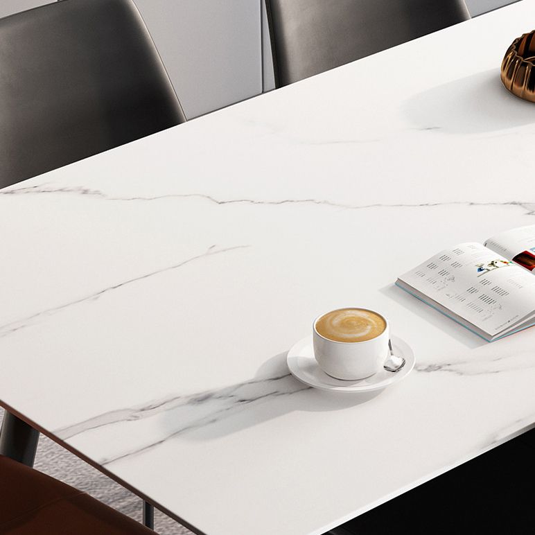 Industrial Rectangle Dining Table Stone 4 Legs Furniture for Dining Room Clearhalo ' dining_table' 'Dining Tables & Seating' 'Dining Tables' 'furn' 'furn_dining_table' 'Furniture' 'furniture_dining_table' 'Kitchen & Dining Furniture' 'kitchen&dining_furn' 'kitchen' 'kitchen_dining_table' 1200x1200_6b4142f2-7945-4c9f-a6a8-844f9fadf222