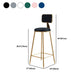 Glam Round Counter Stool Footrest Upholstered Low Back Indoor  Dining Stool