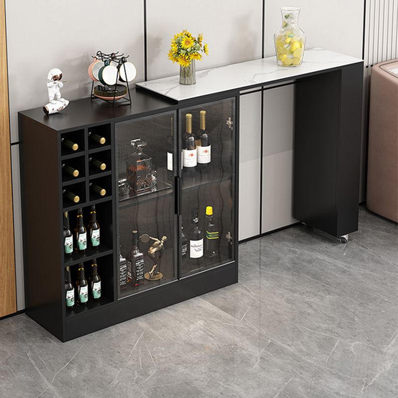 Rectangle Counter Height Table Modern Bar Dining Table with Shelves Clearhalo 'Bar Furniture' 'Bar Tables' 'bar_tables' 'furn' 'furn_bar_tables' 'Furniture' 'Kitchen & Dining Furniture' 1200x1200_6b474167-d780-4bea-ab94-a8083e599f4c