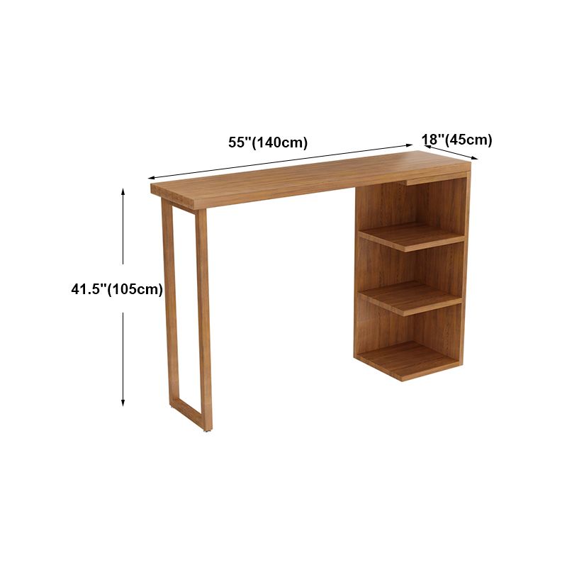 Modern Rectangle Bar Dining Table Wood Bar Height Table with Shelves in Brown Clearhalo 'Bar Furniture' 'Bar Tables' 'bar_tables' 'furn' 'furn_bar_tables' 'Furniture' 'furniture_bar_tables' 'Kitchen & Dining Furniture' 'kitchen&dining_furn' 'kitchen' 1200x1200_6b47497b-59dc-4390-ac34-dcb046d1660b